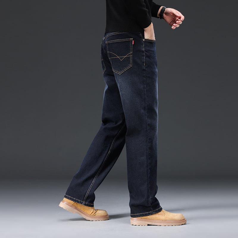 Muške traperice denim, ravni kroj, opuštenog kroja, elastične, plus size, premium poslovni stil, duge hlače za jesen-zimu 2024