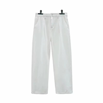 Muške bijele traperice od denima, plus veličina, oversize, široke nogavice, ravni kroj, japanski retro stil
