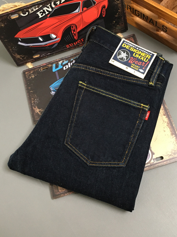Muške traperice u prirodnoj boji, kolekcija 2025 jesen-zima, ležerni ravno krojenje, teški denim, casual retro stil
