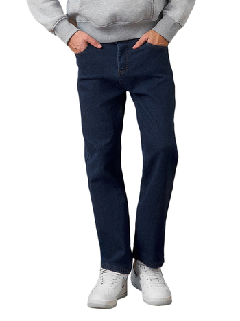 Férfi elasztikus farmer denim, Slim Straight szabás, cropped hossz, egyszínű őszi modell