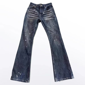 Férfi farmernadrág tavasz-ősz, plusz méret, magas elasztikusság, slim fit, egyenes szár, mikro-flare