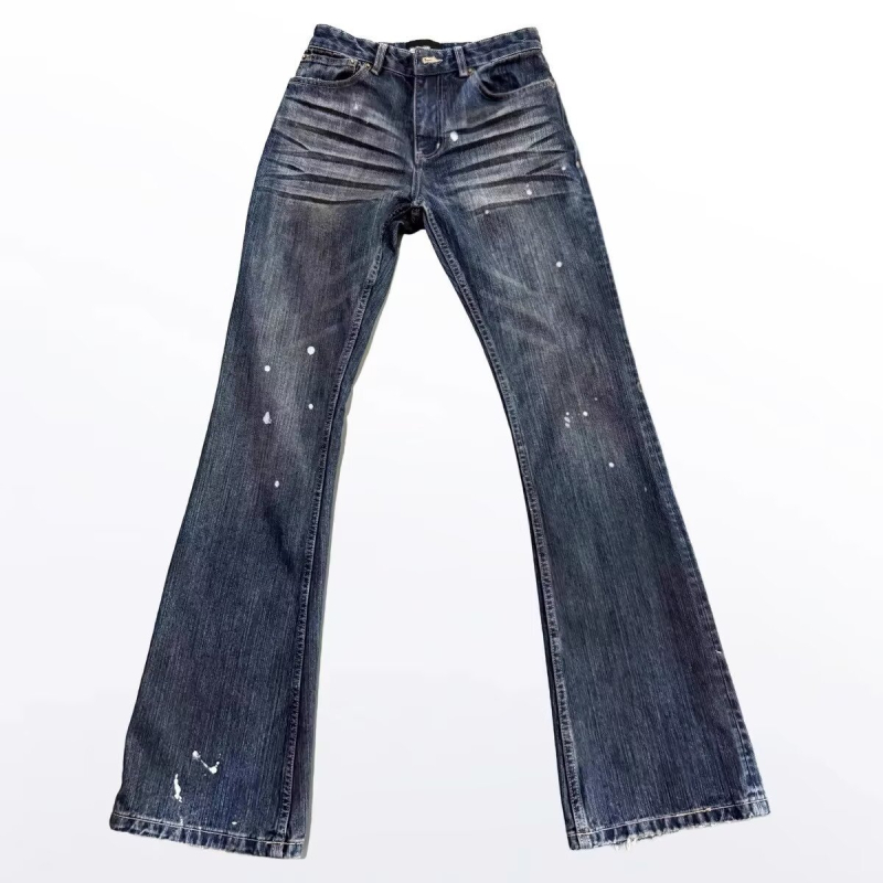 Férfi farmernadrág tavasz-ősz, plusz méret, magas elasztikusság, slim fit, egyenes szár, mikro-flare