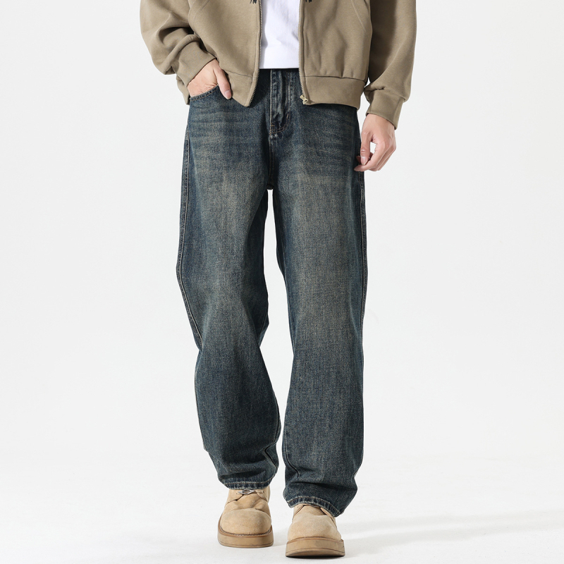 Muške traperice ravnog kroja, denim, ležerna silueta, casual stil, jesen 2025