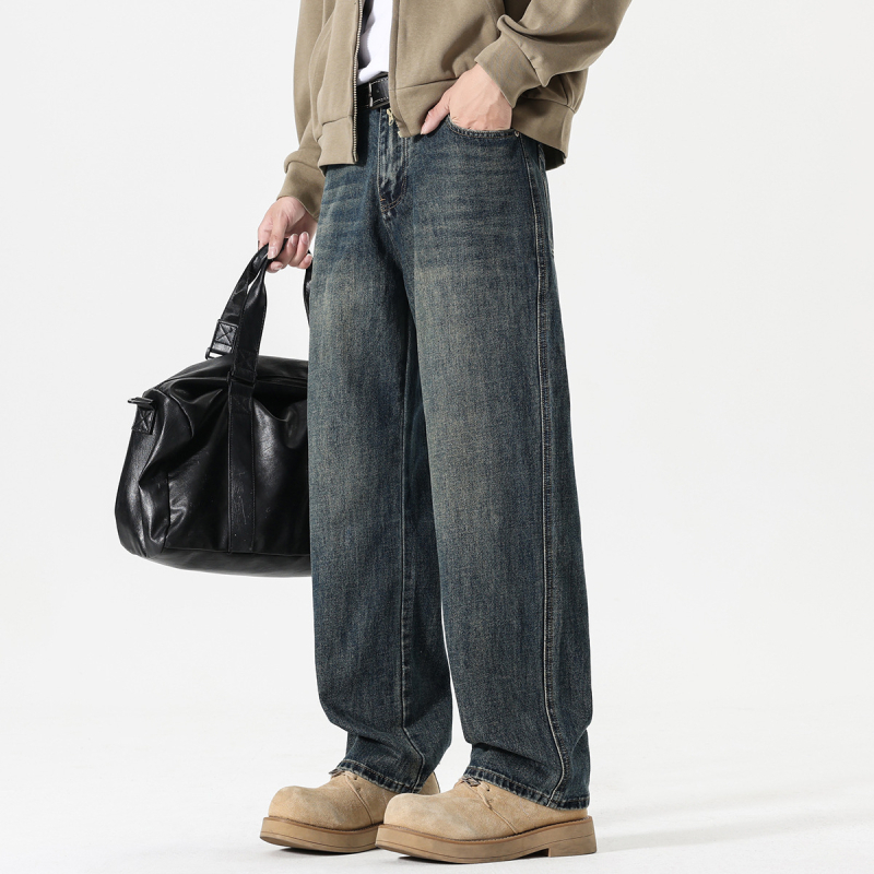 Muške traperice ravnog kroja, denim, ležerna silueta, casual stil, jesen 2025