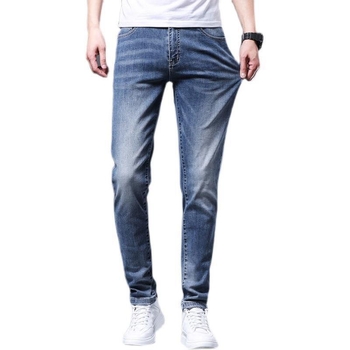 Férfi slim-fit farmernadrág, elasztikus és puha, sokoldalú, egyenes szabású, mindennapi viselet