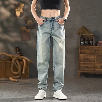 Tavaszi férfi farmer, egyenes szabású, retro, mindennapi, légáteresztő, stílusos, sokoldalú, slim-fit