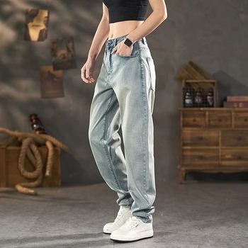 Tavaszi férfi farmer, egyenes szabású, retro, mindennapi, légáteresztő, stílusos, sokoldalú, slim-fit