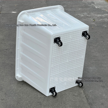 Plastový prepravný box s kolieskami, objem 160 l, rozmery 795×580×480 mm, červený