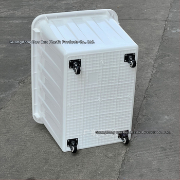 Plastový prepravný box s kolieskami, objem 160 l, rozmery 795×580×480 mm, červený