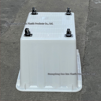 Plastový prepravný box s kolieskami, objem 160 l, rozmery 795×580×480 mm, červený