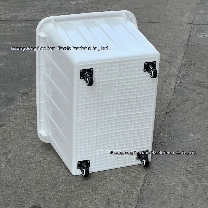 Plastový prepravný box s kolieskami, objem 160 l, rozmery 795×580×480 mm, červený