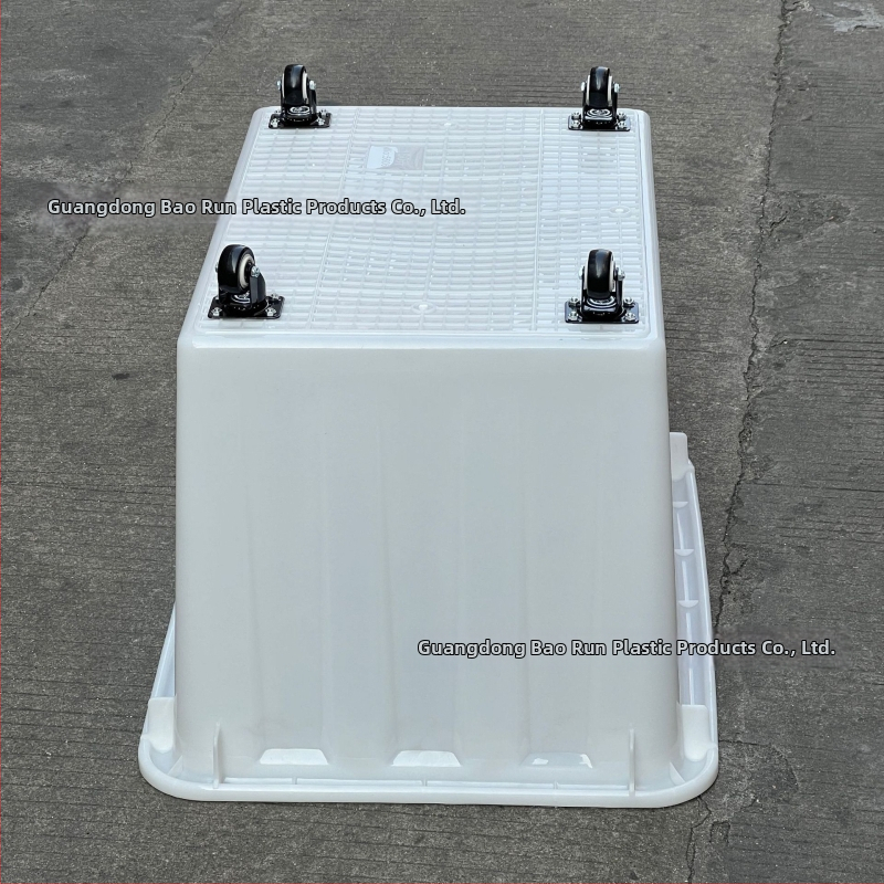 Plastový prepravný box s kolieskami, objem 160 l, rozmery 795×580×480 mm, červený