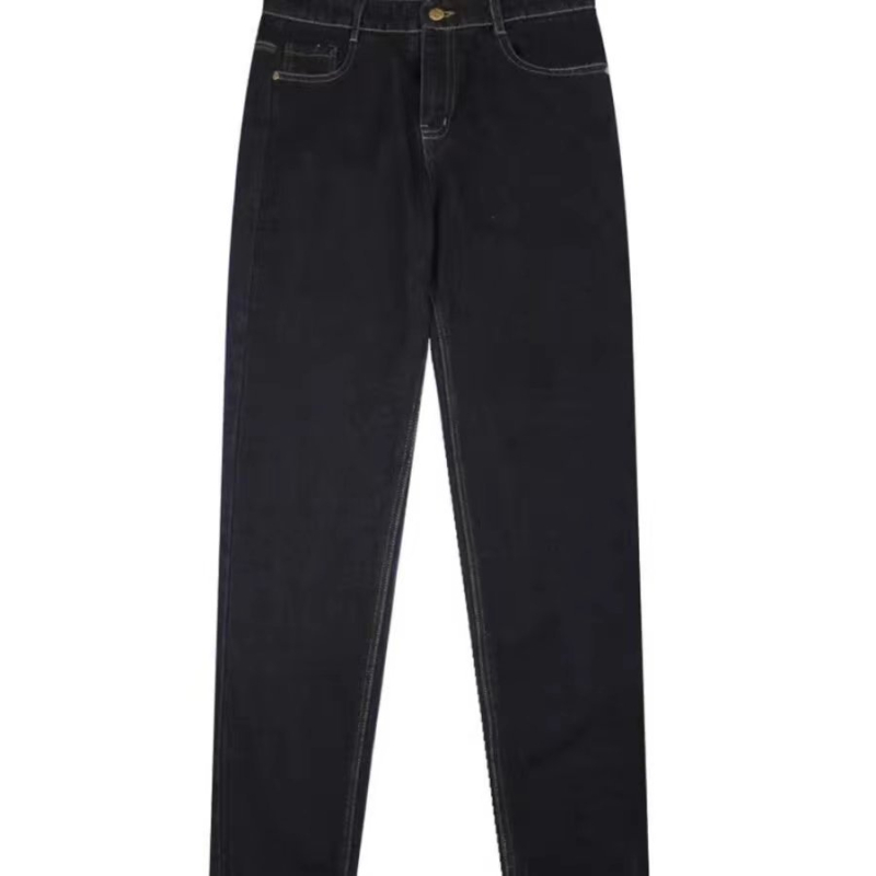 Slobodno krojene retro denim sportske hlače s otiskom, korejskog stila
