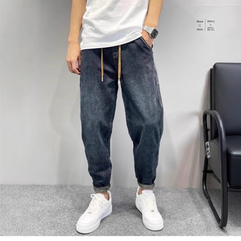 Muške traperice u američkom stilu, elastične, slim-fit krojenje, vintage isprano, svakodnevne casual hlače s dozom luksuza