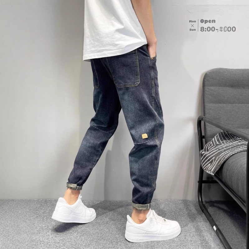 Muške traperice u američkom stilu, elastične, slim-fit krojenje, vintage isprano, svakodnevne casual hlače s dozom luksuza