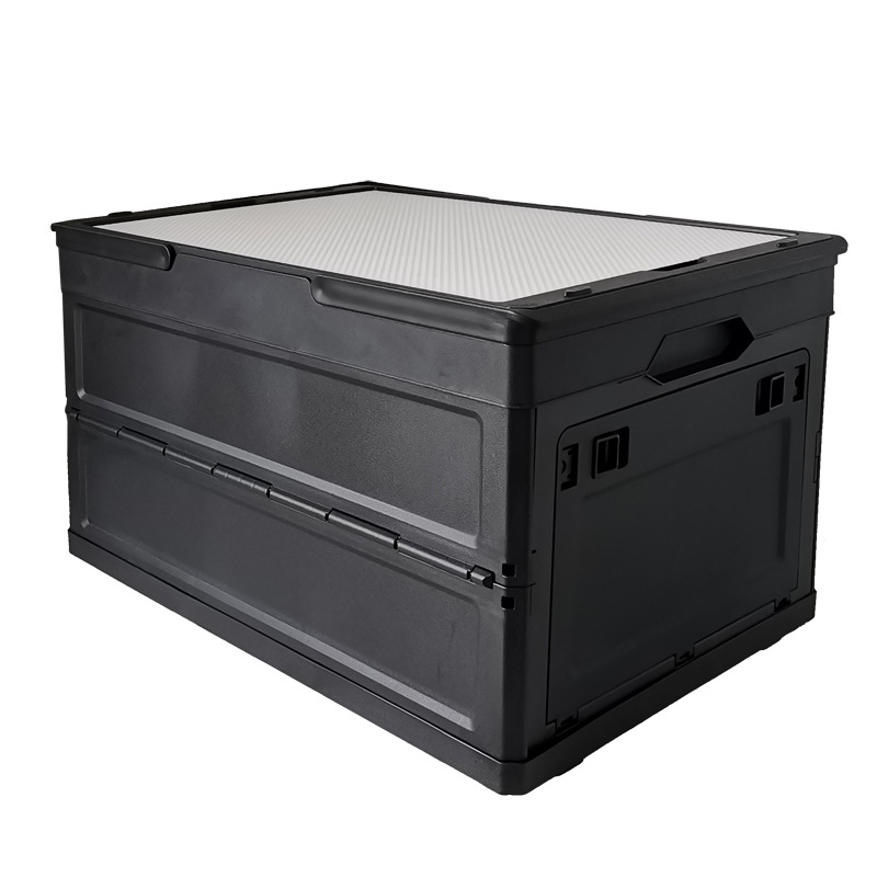 Sklopivi organizator prtljažnika s bočnim otvaranjem, za automobil, PP plastična kutija za pohranu, 30–40 L, dimenzije 53,5 × 35,5 × 29,5 cm, za piknik