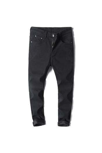 Férfi denim farmernadrág, Slim fit, elasztikus, fekete, cropped szárú, kód 8005