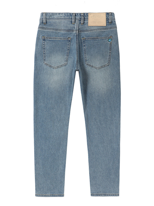 Férfi világos színű farmernadrág, slim fit, rugalmas, hétköznapi viselet, koreai stílus, egyenes szabás, kiváló minőség