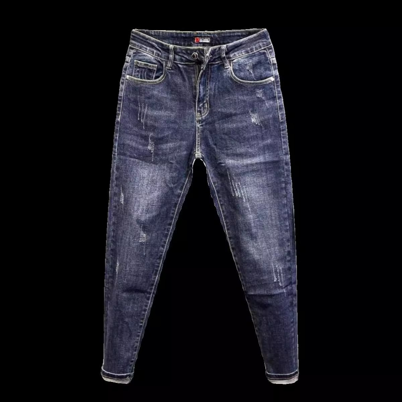 Muške traperice od plavog denima, ravni kroj, slim fit, svakodnevno nošenje