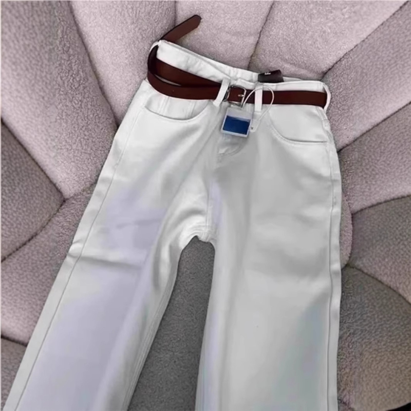 Bijele jeans Willow Leaf Scimitar za muškarce, Cleanfit, američki high street vibe, rastezljivo, slim fit, blago proširenje nogavica, proljeće i jesen