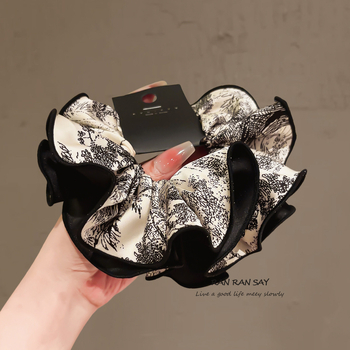 Satenski scrunchie od satena s plisama u stilu tuš-slike, za žene, elegantan i visokokvalitetan dodatak