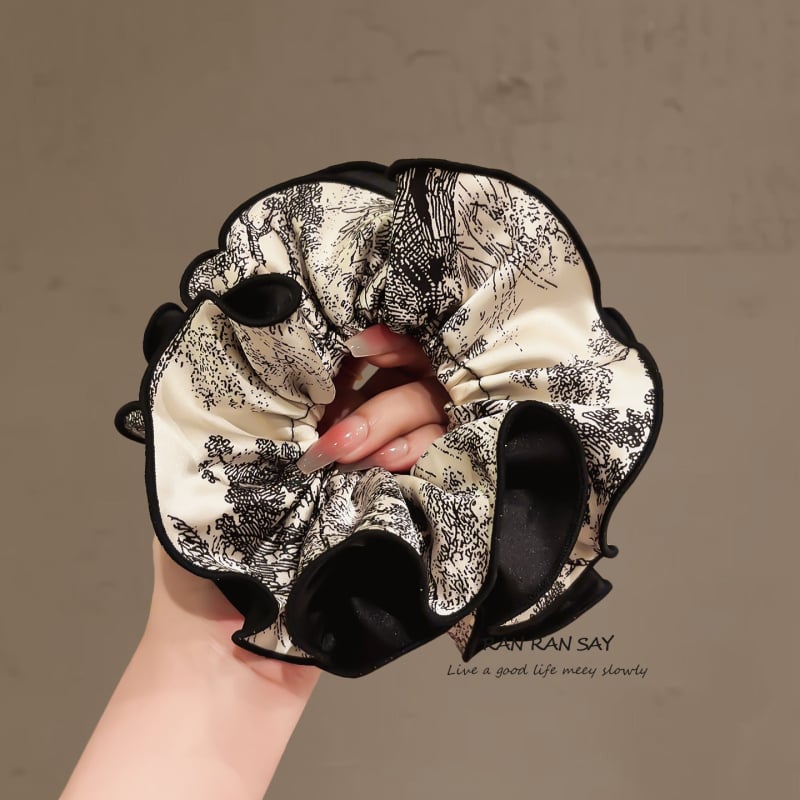 Satenski scrunchie od satena s plisama u stilu tuš-slike, za žene, elegantan i visokokvalitetan dodatak