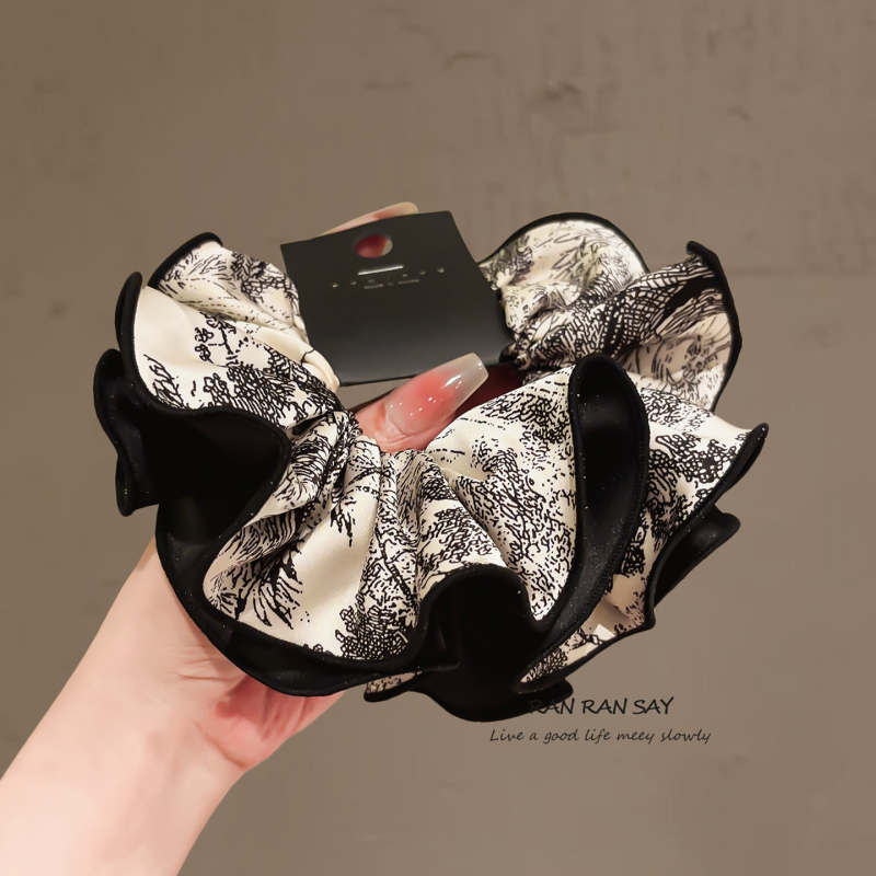 Satenski scrunchie od satena s plisama u stilu tuš-slike, za žene, elegantan i visokokvalitetan dodatak