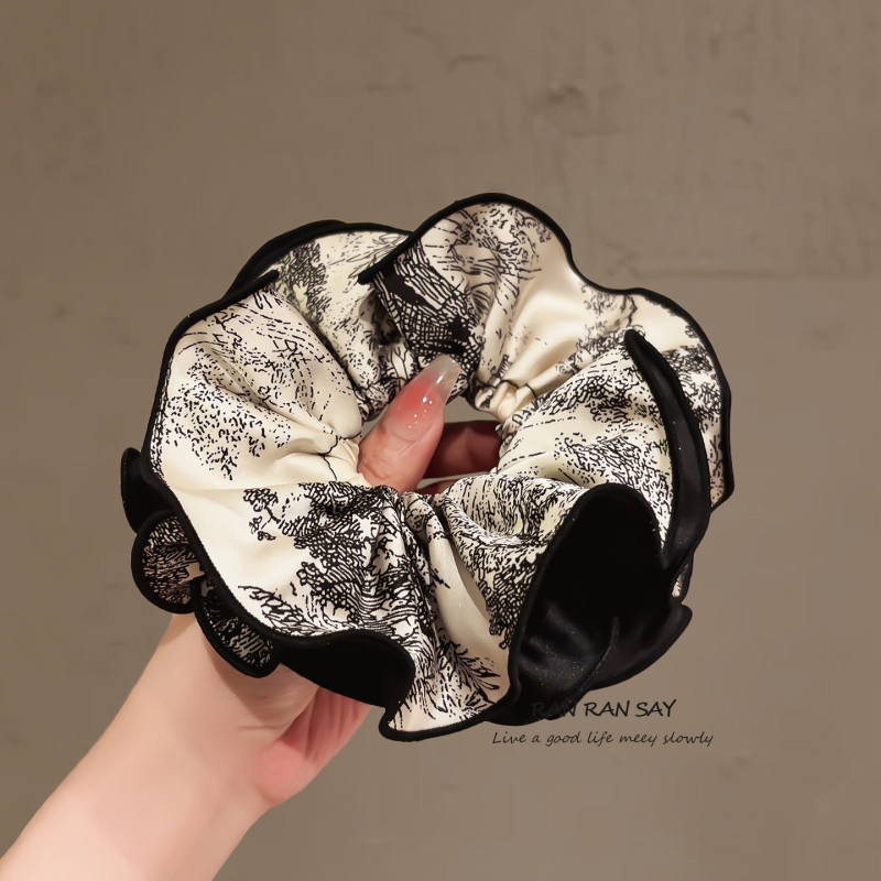 Satenski scrunchie od satena s plisama u stilu tuš-slike, za žene, elegantan i visokokvalitetan dodatak