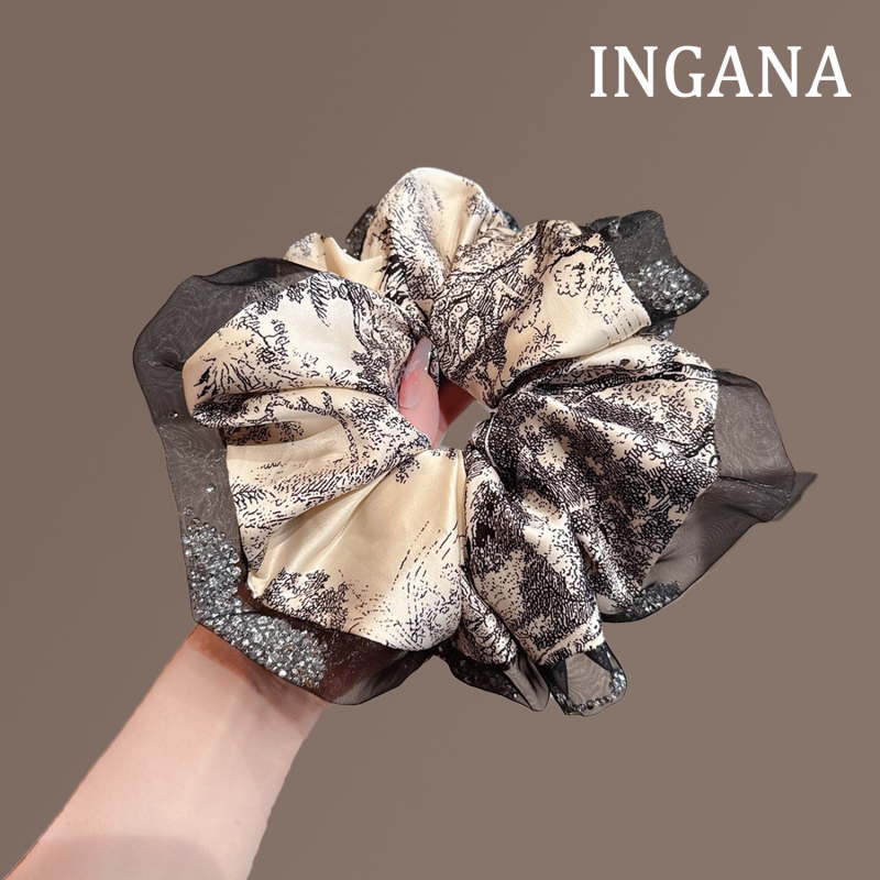 Satenski scrunchie od satena s plisama u stilu tuš-slike, za žene, elegantan i visokokvalitetan dodatak