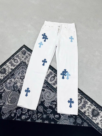 Cro Cross Blue Label farmernadrág – laza, egyenes szabás, fehér denim