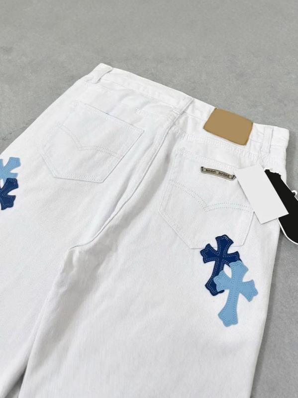Cro Cross Blue Label farmernadrág – laza, egyenes szabás, fehér denim
