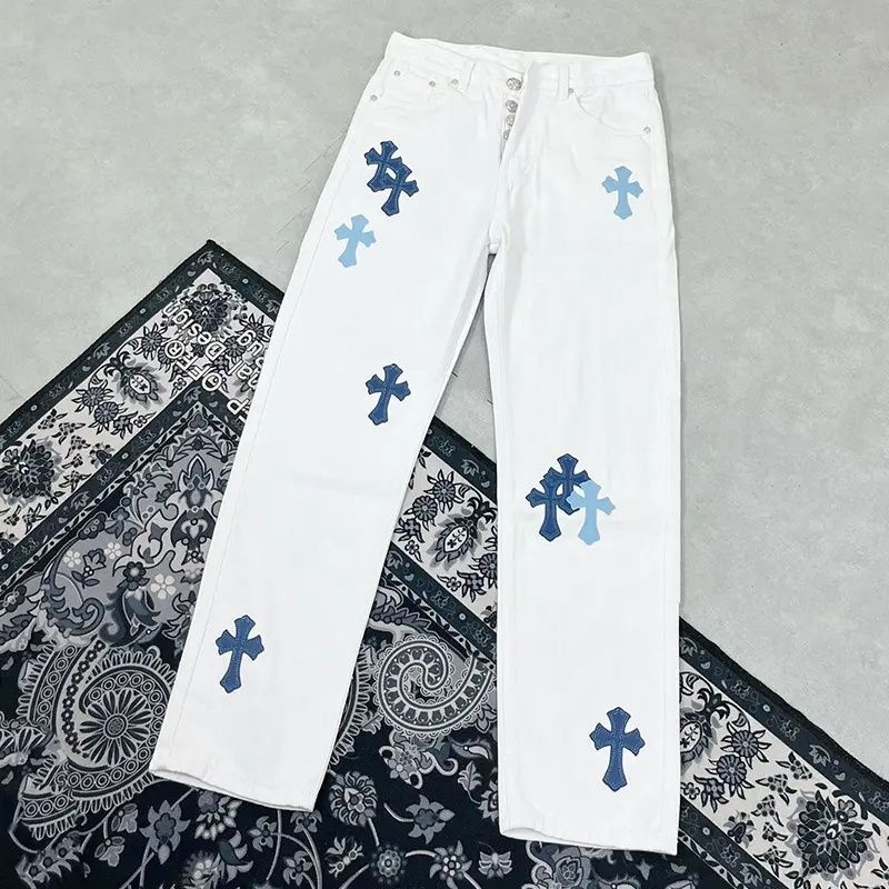 Cro Cross Blue Label farmernadrág – laza, egyenes szabás, fehér denim