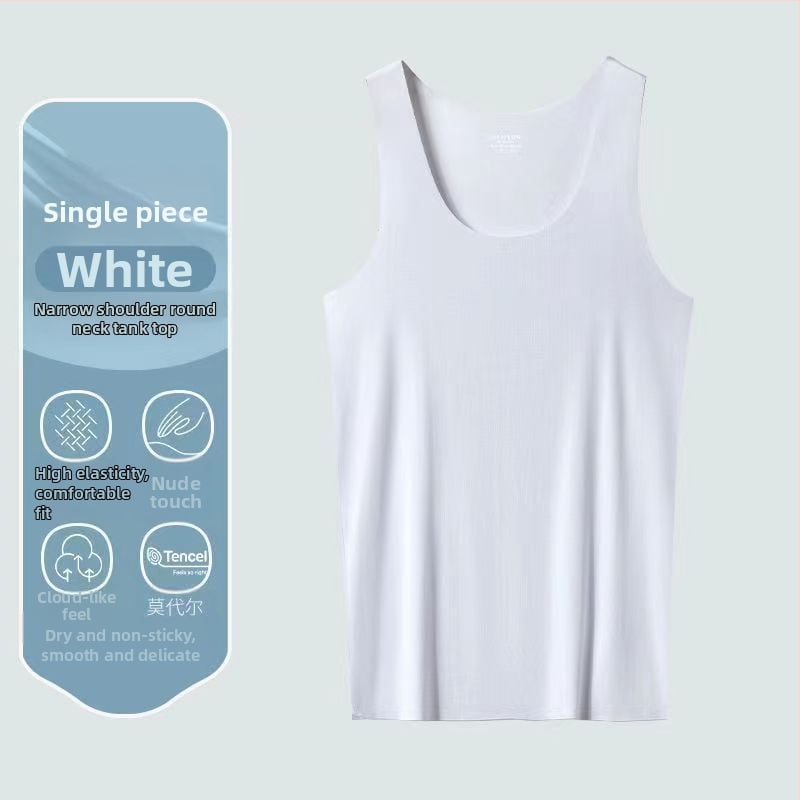 Ανδρικό γιλέκο από Modal με ice silk, χωρίς ραφές, για αθλητικές προπονήσεις, ελαφρύ βασικό ρούχο για καλοκαίρι
