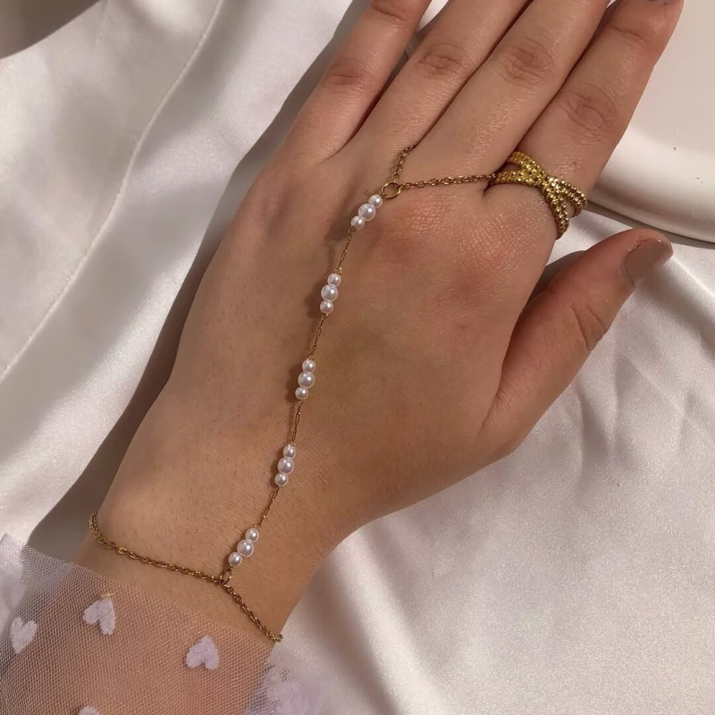 Ženski narukvica od nehrđajućeg čelika, dvostruko slojevita, pozlaćena 18K zlatom, geometrijski dizajn