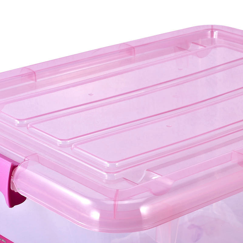 Camellia velika plastična kutija za pohranu s poklopcem i kotačićima – prozirna kutija za odjeću, 55 L, dimenzije 58.5×45.4×34 cm (Model 2825)