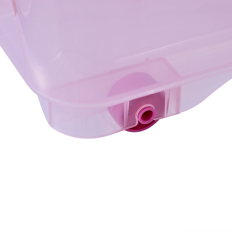 Camellia velika plastična kutija za pohranu s poklopcem i kotačićima – prozirna kutija za odjeću, 55 L, dimenzije 58.5×45.4×34 cm (Model 2825)