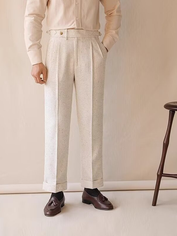 Muške hlače za jesen s ravnim krojem, elastična struka, udoban kroj, elegantan casual stil