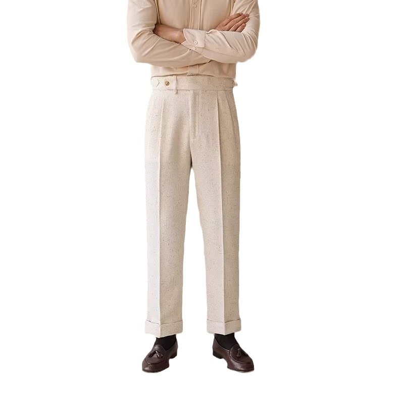 Muške hlače za jesen s ravnim krojem, elastična struka, udoban kroj, elegantan casual stil