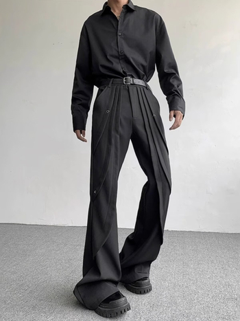 Muške hlače u američkom casual stilu, streetwear s dizajnerskim štihom, slobodan kroj, elegantan pad, visokokvalitetne urbane hlače