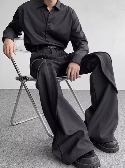 Muške hlače u američkom casual stilu, streetwear s dizajnerskim štihom, slobodan kroj, elegantan pad, visokokvalitetne urbane hlače
