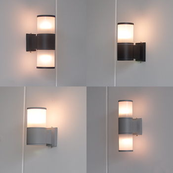 LED vanjsko zidno svjetlo s dvostrukom glavom, vodootporno vanjsko svjetlo za vrata, balkon i dvorište, reflektor s E27 žaruljom