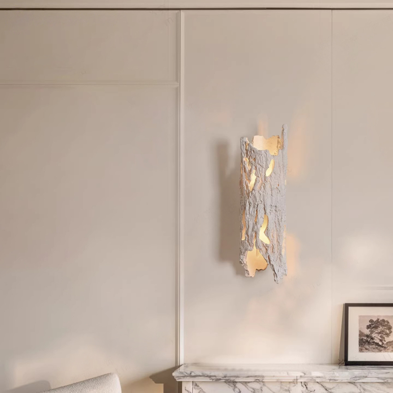 Zidna lampa od suhog drveta u stilu Wabi-Sabi, vintage-moderni kineski stil, pogodna za spavaću sobu uz krevet, hodnik i balkon, zen-inspirirano osvjetljenje
