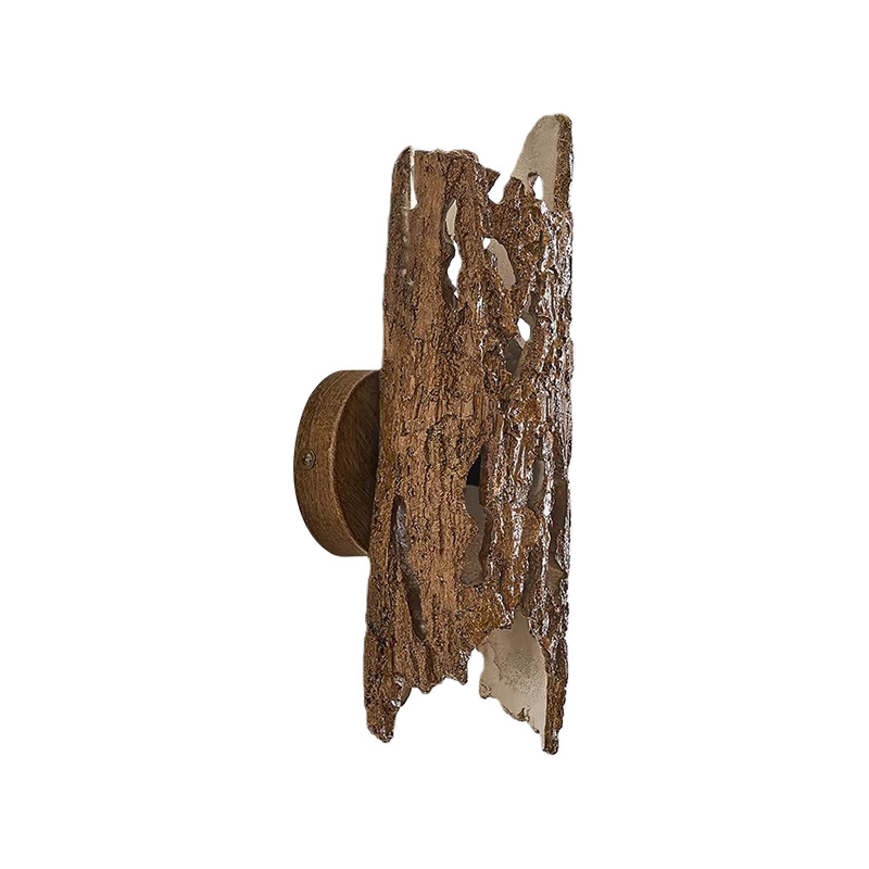 Zidna lampa od suhog drveta u stilu Wabi-Sabi, vintage-moderni kineski stil, pogodna za spavaću sobu uz krevet, hodnik i balkon, zen-inspirirano osvjetljenje