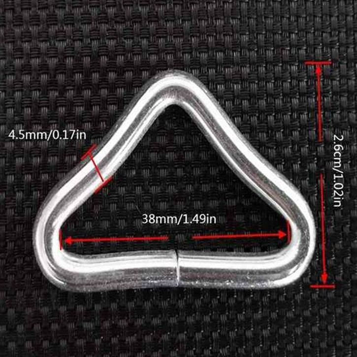 100 darabos fém háromszög alakú csat 3,8 cm, táskákhoz és pántokhoz