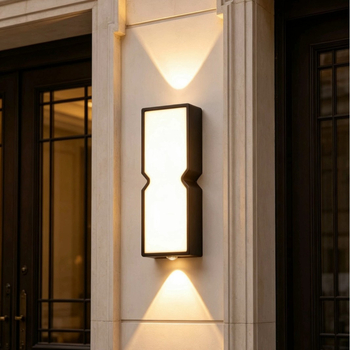 LED εξωτερικός τοίχος φως, αδιάβροχο IP65, φωτισμός πάνω-κάτω, ευρωπαϊκό στυλ μινιμαλιστικό, διπλής κεφαλής