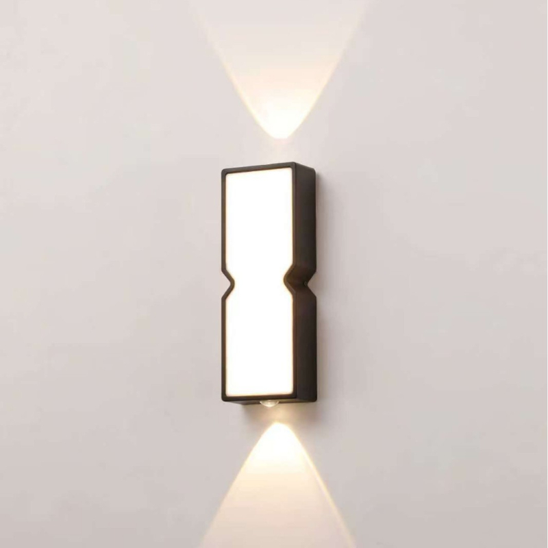 LED εξωτερικός τοίχος φως, αδιάβροχο IP65, φωτισμός πάνω-κάτω, ευρωπαϊκό στυλ μινιμαλιστικό, διπλής κεφαλής