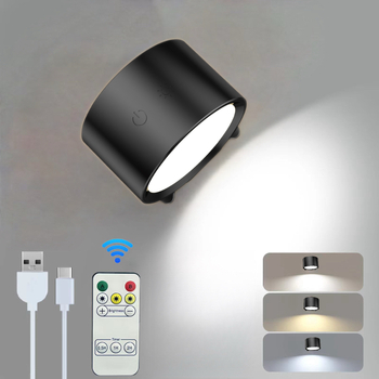 Prilagodljiva USB punjiva magnetska zidna svjetiljka, 360° rotacija, noćno svjetlo za spavaću sobu i ured