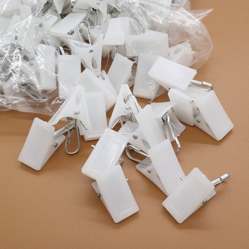 Bijeli plastični klip za zavjese, mali klip za zavjese i donje rublje, prsten i dodaci za kukicu, plastični klip za zavjese na krevetu sa snažnim zahvatom