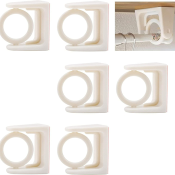 8 db műanyag függönykarika sínhez, 360° sima forgás, nem akad el, könnyű felszerelés, zuhanyzó- és ablakfüggönyhöz