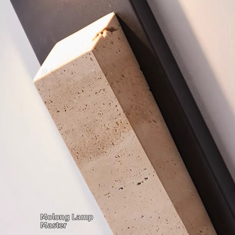 Vanjska zidna svjetiljka od žutog travertina, retro stil, vodootporna, minimalistička, visokokvalitetna, duga zidna lampica za stepenice, hodnike i dnevnu sobu.
